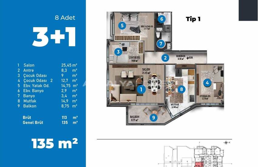 Snygga Fastigheter I Ett Komplex Med Pool I Kepez Antalya 57