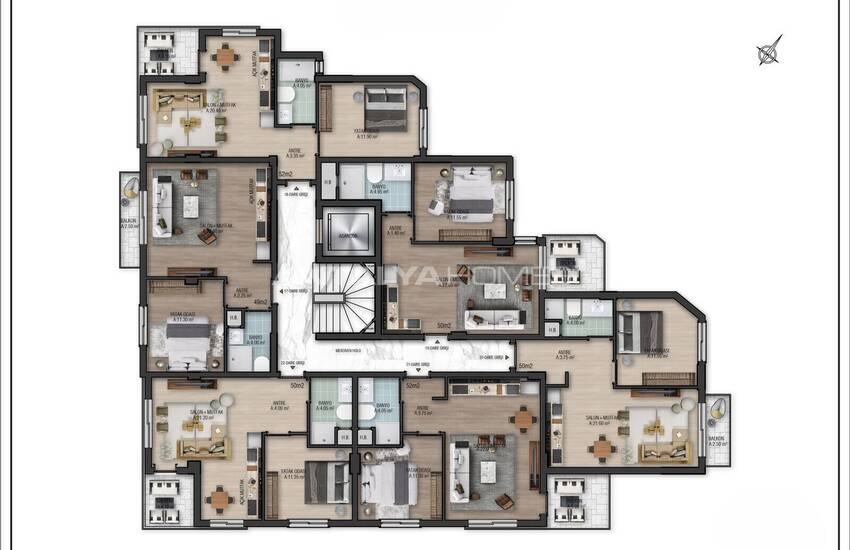 Mountain-view Flats in a Complex with Pool in Konyaalti Antalya 47