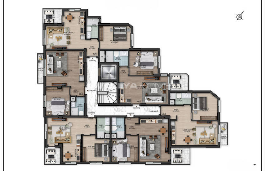 Mountain-view Flats in a Complex with Pool in Konyaalti Antalya 45