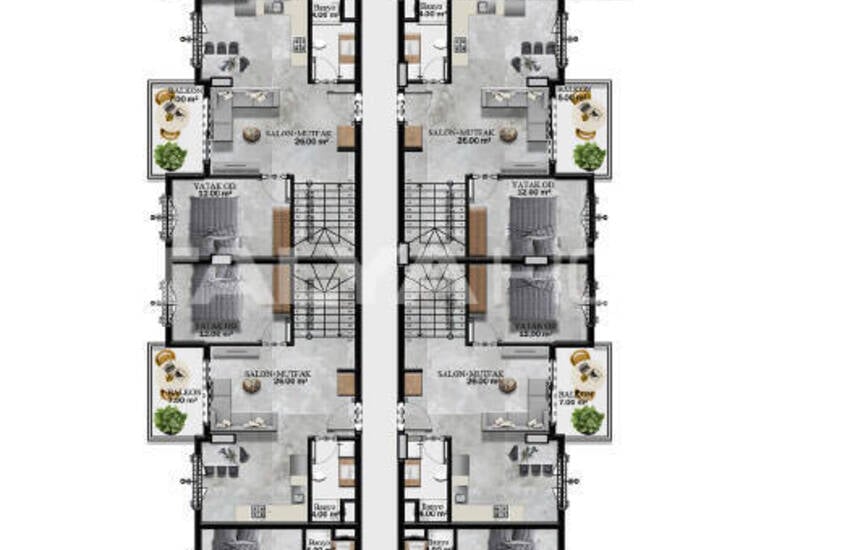 Appartements En Complexe Avec Piscine Au Centre D'alanya 11