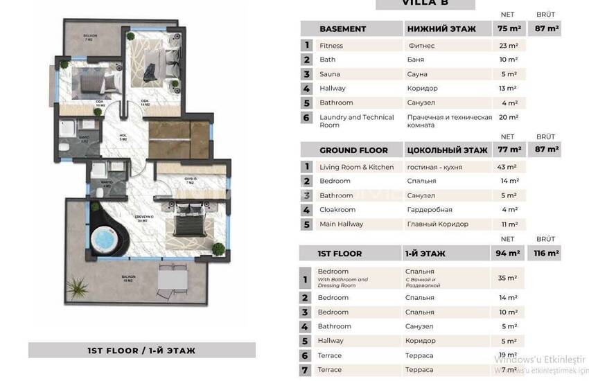 Sea and City-view House with Swimming Pool in Alanya 30