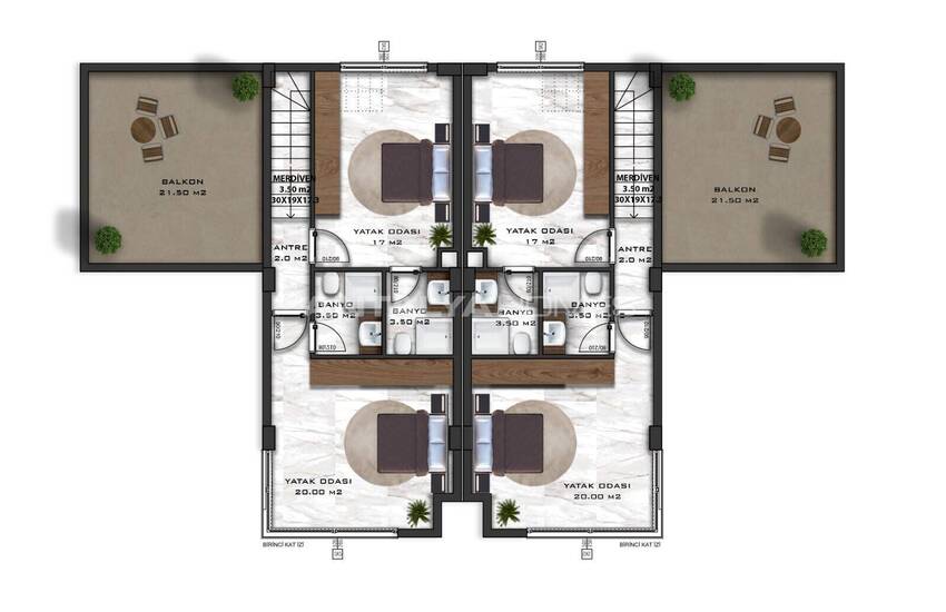 Maisons Prêtes À Aménager Avec Piscine Et Jardin À Alanya Incekum 30