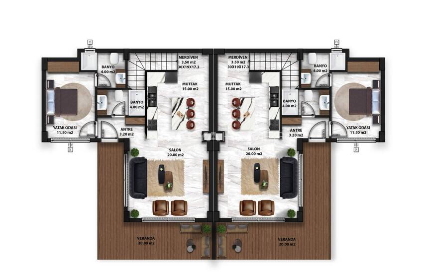 Maisons Prêtes À Aménager Avec Piscine Et Jardin À Alanya Incekum 31