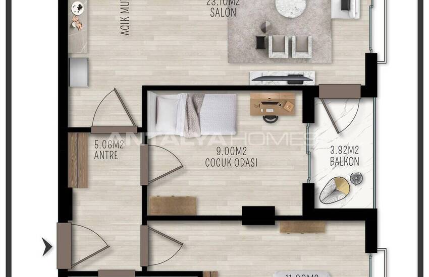 Flats in a Complex with Pool and Parking in Antalya Konyaalti 24