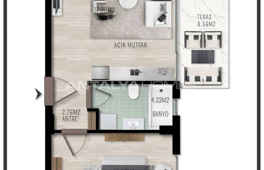Flats in a Complex with Pool and Parking in Antalya Konyaalti 26