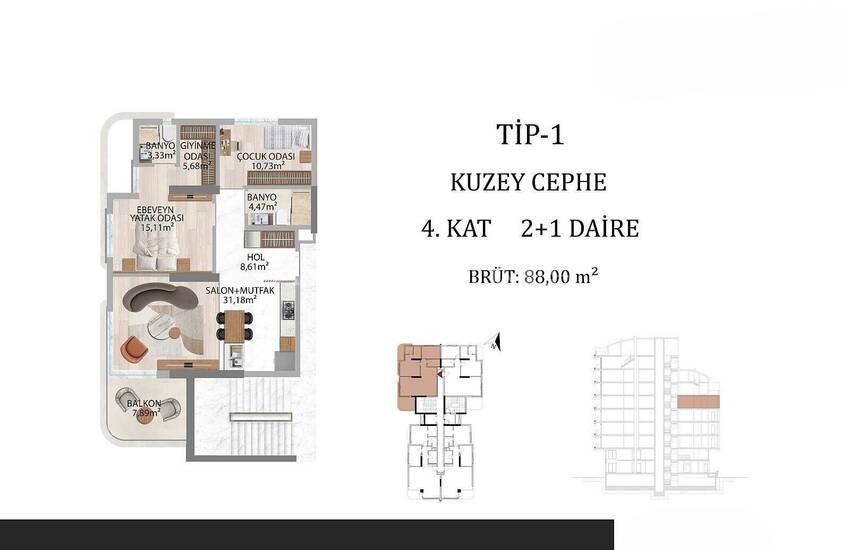 شقق بالتقسيط في بالما ريزيدنس بالقرب من شاطئ كونيالتي في أنطاليا 49
