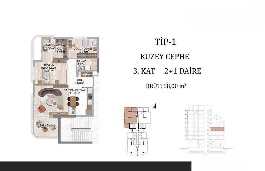شقق بالتقسيط في بالما ريزيدنس بالقرب من شاطئ كونيالتي في أنطاليا 54