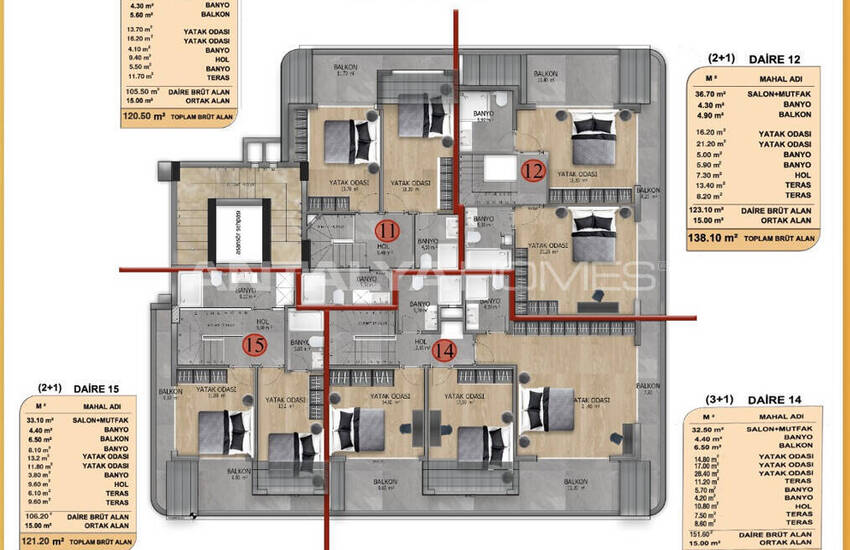 Стильные готовые квартиры в комплексе с бассейном в Алании 51