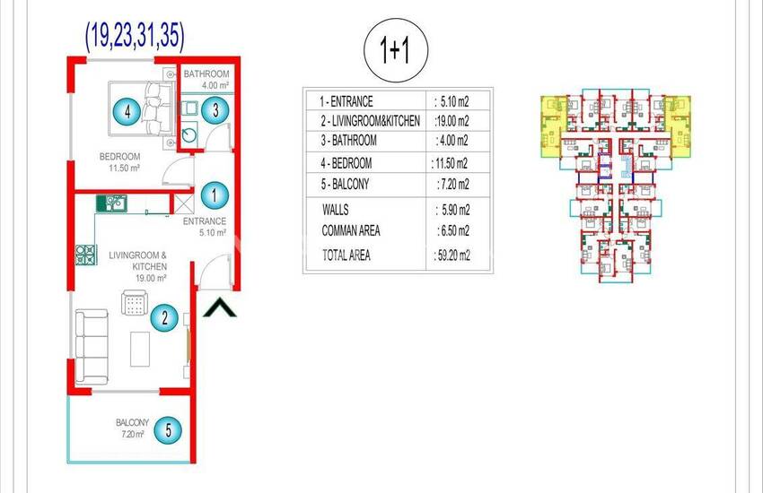 Elegant Apartments in a Hotel Concept Project in Alanya Oba 44