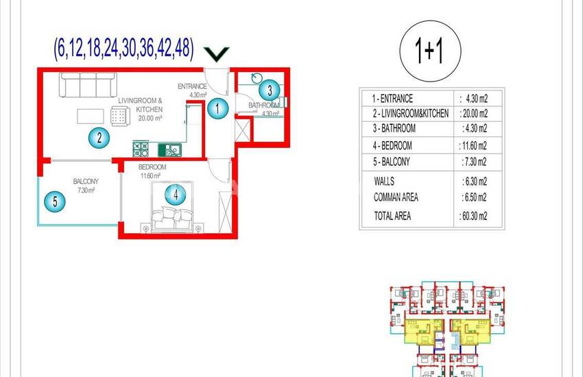 Elegant Apartments in a Hotel Concept Project in Alanya Oba 48