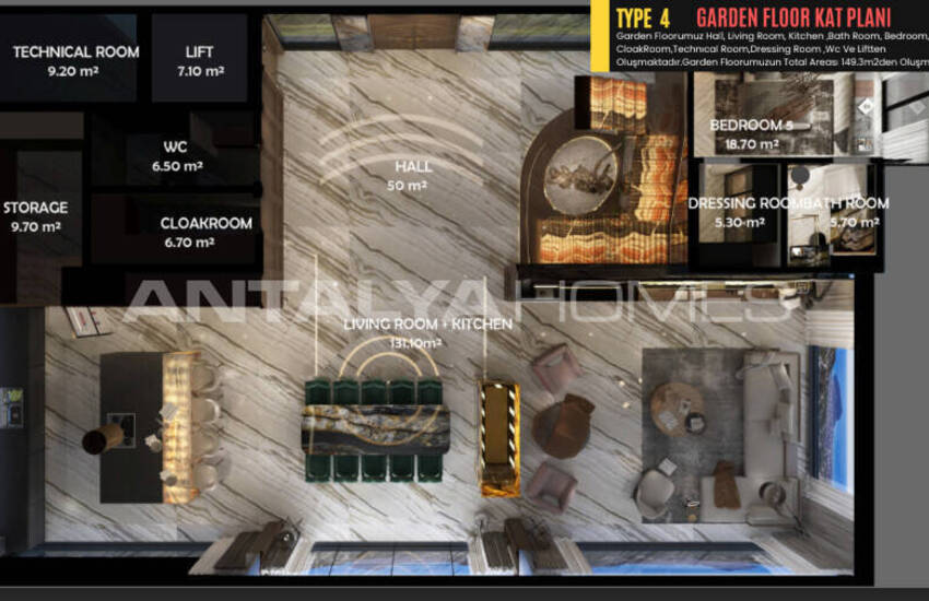 فلل مطلة على البحر مع مسبح خاص في ألانيا أنطاليا 44