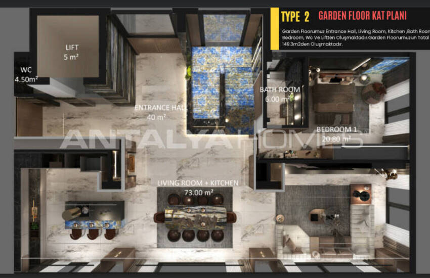 فلل مطلة على البحر مع مسبح خاص في ألانيا أنطاليا 47