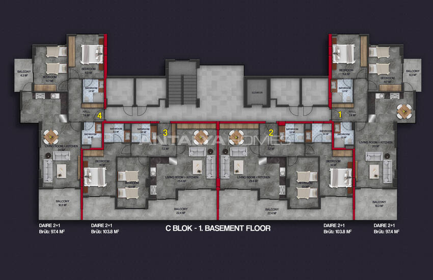Элитные квартиры в полностью готовом к въезду доме в Алании 28
