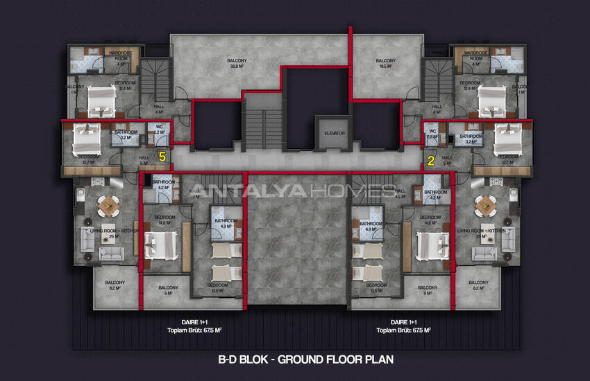 Элитные квартиры в полностью готовом к въезду доме в Алании 33