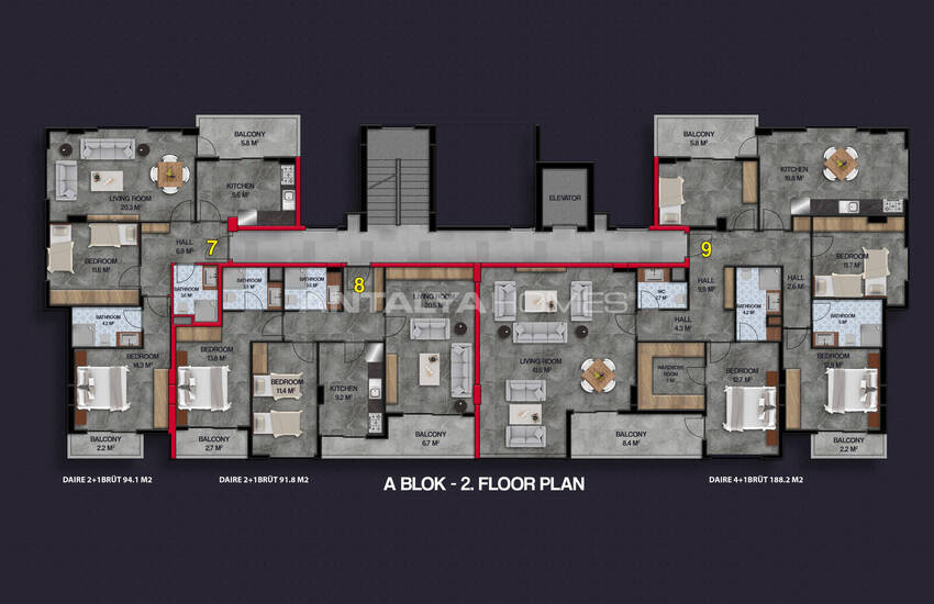 Элитные квартиры в полностью готовом к въезду доме в Алании 37