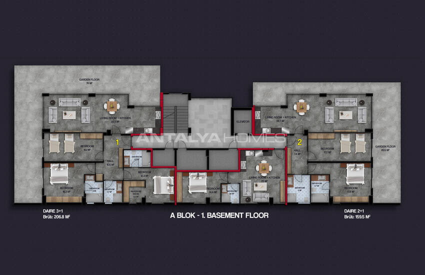 Элитные квартиры в полностью готовом к въезду доме в Алании 40