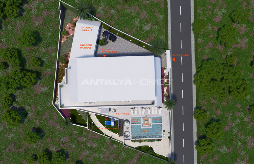 Detached Sea and Castle View House in Alanya Antalya 59