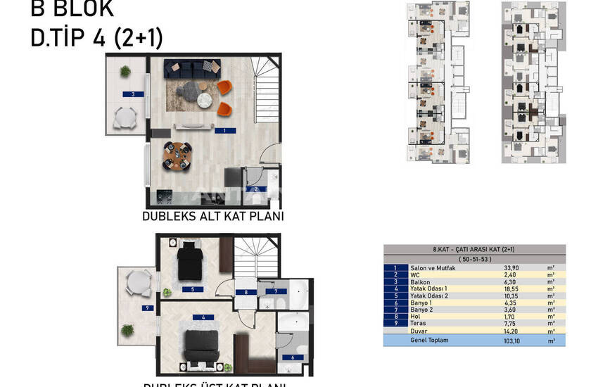 آپارتمان های شیک در یک پروژه گسترده در آلانیا آوسالار 41