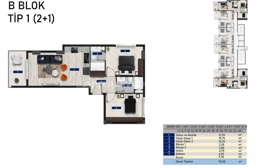 آپارتمان های شیک در یک پروژه گسترده در آلانیا آوسالار 44