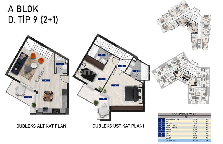 آپارتمان های شیک در یک پروژه گسترده در آلانیا آوسالار 45