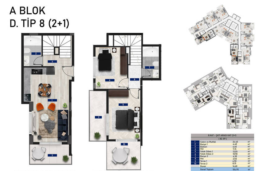 آپارتمان های شیک در یک پروژه گسترده در آلانیا آوسالار 46