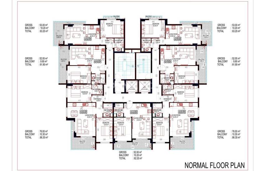 هتل-کانسپت آپارتمان با استخر و سالن بدنسازی در آلانیا محمودلار 15