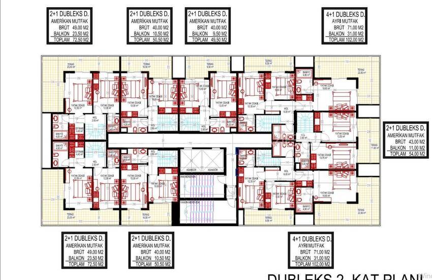 Квартиры под ключ в комплексе возле пляжа в Алании 32