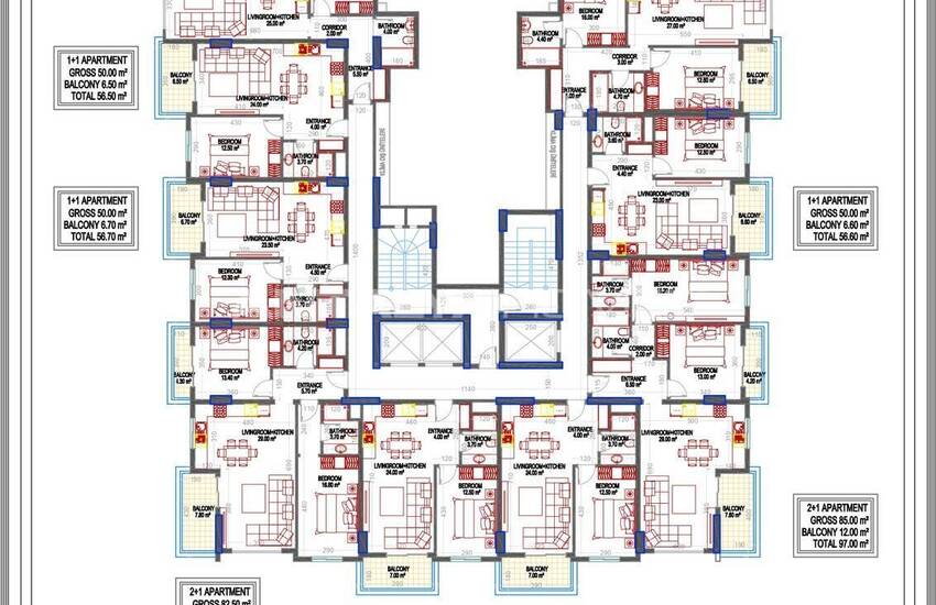 املاک در یک پروژه 300 متری از دریا در آلانیا 21