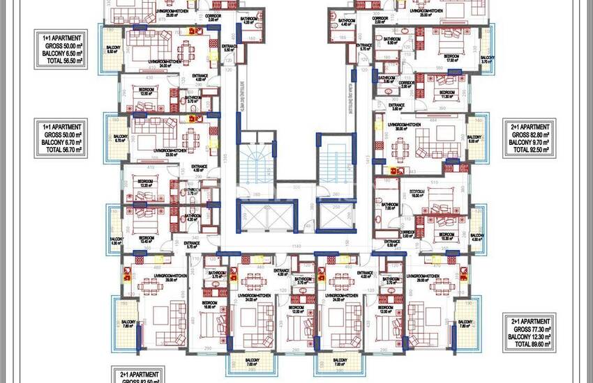 املاک در یک پروژه 300 متری از دریا در آلانیا 22