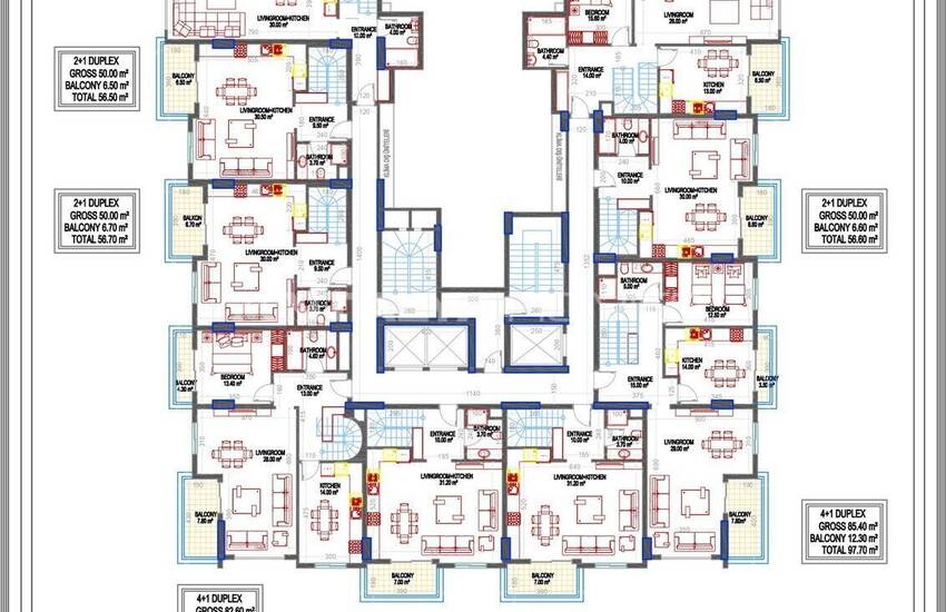 املاک در یک پروژه 300 متری از دریا در آلانیا 23