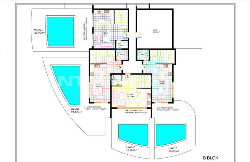 خانه مجزا با دید دریا با استخر خصوصی در آلانیا 39
