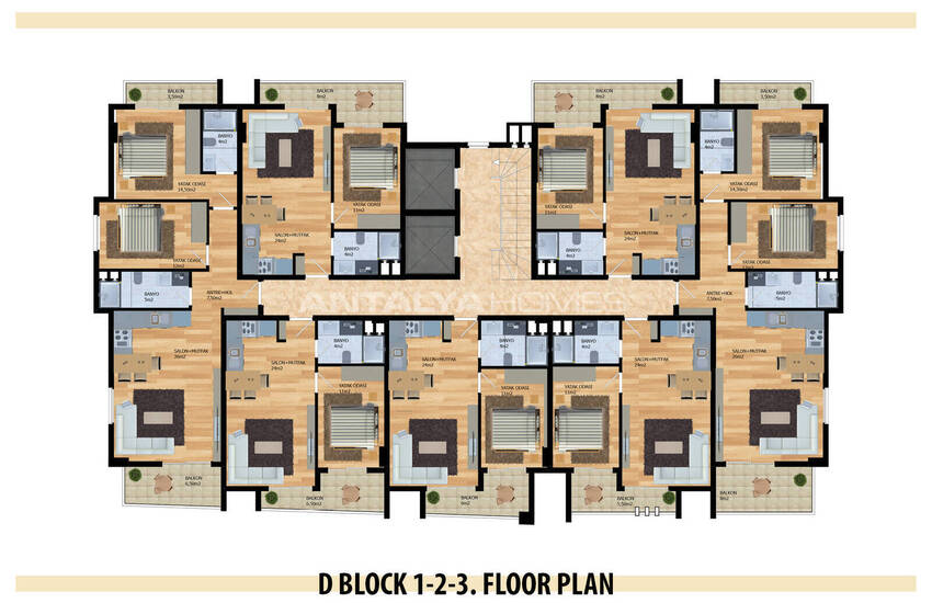 Snygga Lägenheter Med Omfattande Bekvämligheter I Alanya Oba 31