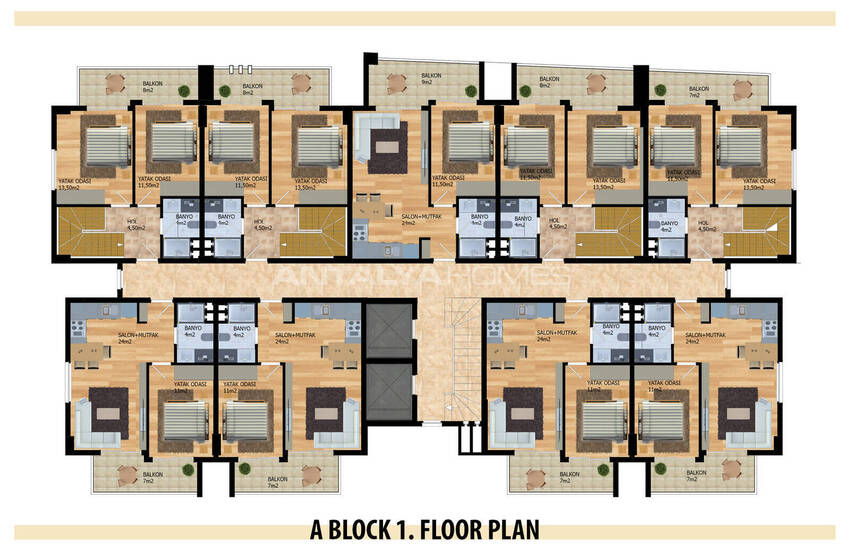 Snygga Lägenheter Med Omfattande Bekvämligheter I Alanya Oba 42