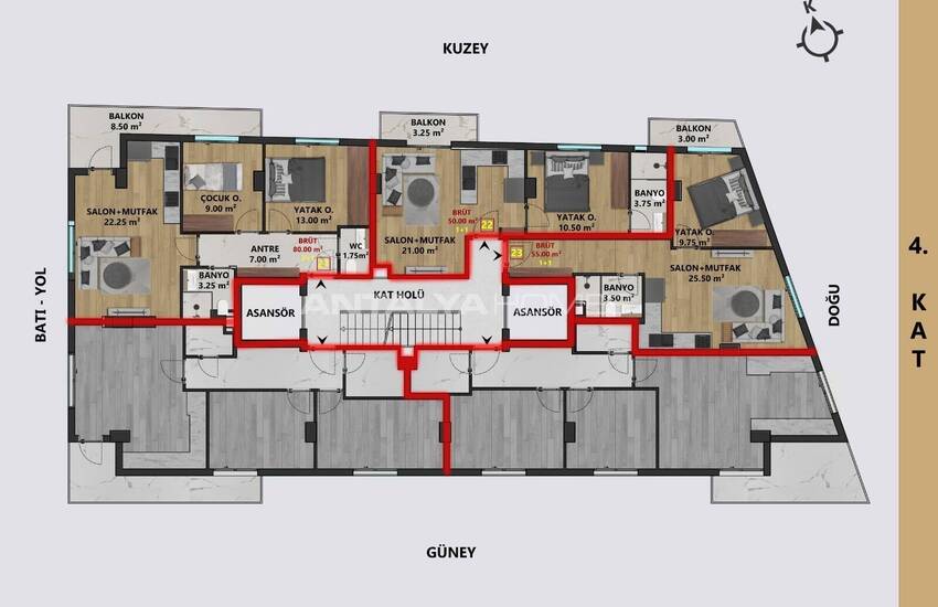 Стильные квартиры с парковкой в Анталии Муратпаша 12