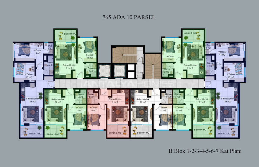 Квартиры с богатыми удобствами рядом с пляжем в Алании 42
