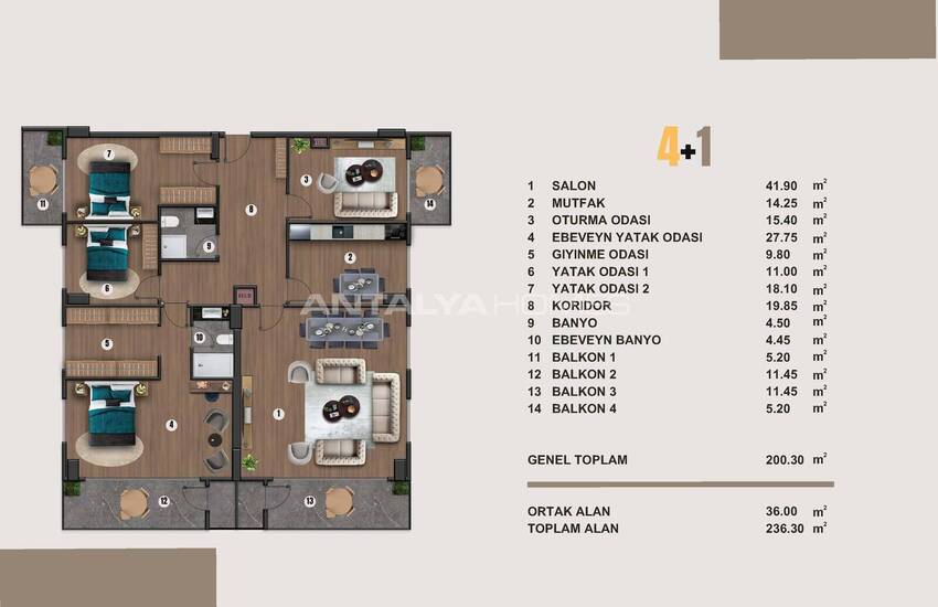 Elegante Appartementen Te Koop 900 M Van Het Strand In Alanya 34