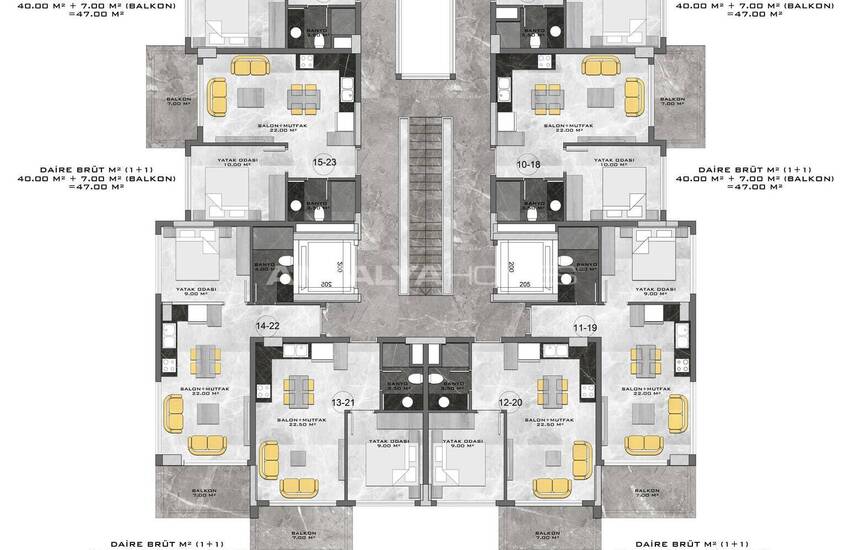 آپارتمان در یک مجتمع با امکانات رفاهی در Kestel Alanya 32