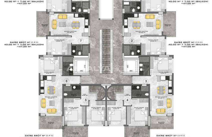 Apartments in a Seafront Complex with Social Amenities in Kestel 13