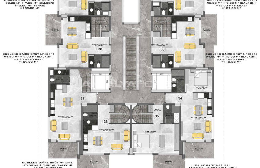 Apartments in a Seafront Complex with Social Amenities in Kestel 16