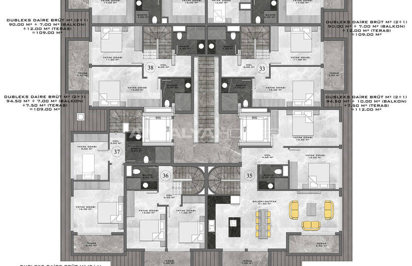 Apartments in a Seafront Complex with Social Amenities in Kestel 17