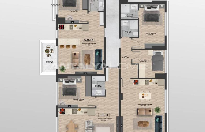 Instapklare Appartementen In Een Complex Aan Zee In Kargıcak 13
