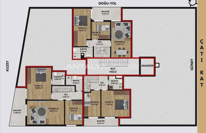 Flats for Sale in Antalya Near the Municipality Building 14