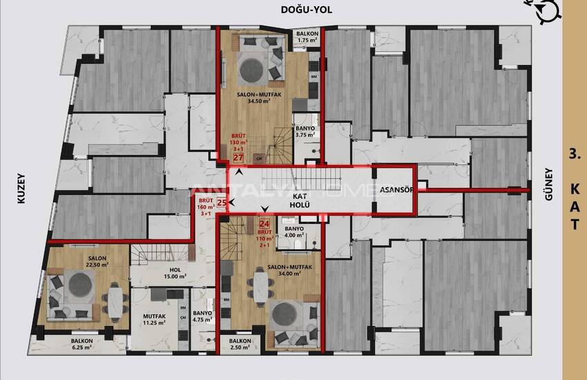 Wohnungen Zum Verkauf In Antalya In Der Nähe Der Stadtverwaltung Gebäude 14