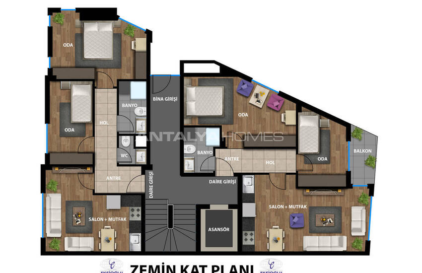 Antalya Muratpaşa'da Denize ve Alışveriş Merkezine Yakın Daireler 6