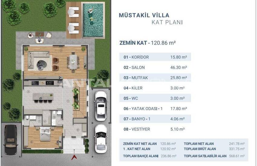 Элегантные дома на продажу в жилом проекте в Дёшемеалты 52