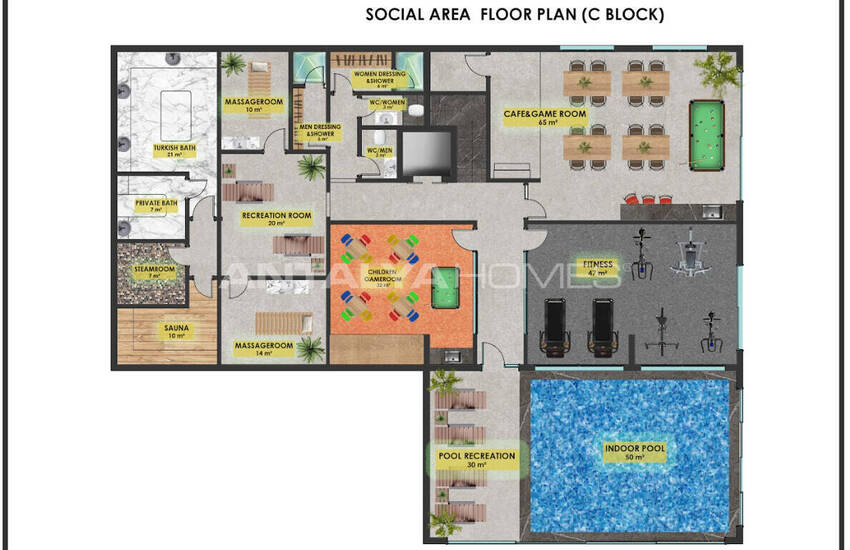 Стильные квартиры с видом на горы в Алании, Кестель 42
