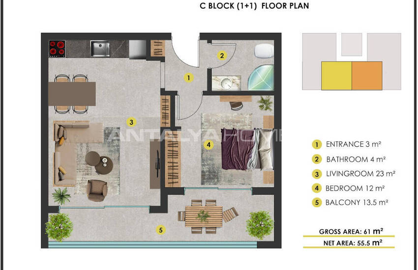 Snygga Lägenheter Med Utsikt Över Bergen I Alanya Kestel 44