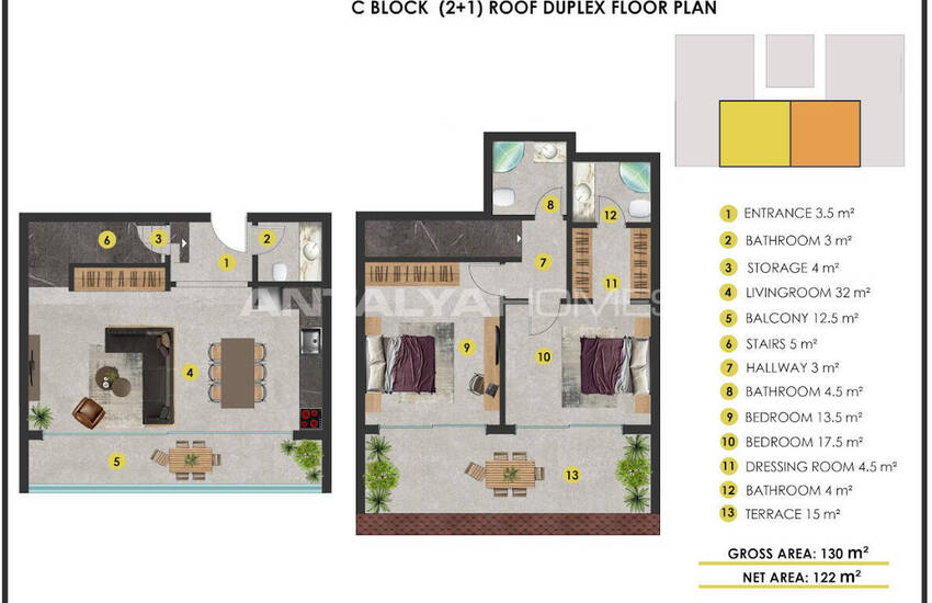 Стильные квартиры с видом на горы в Алании, Кестель 39