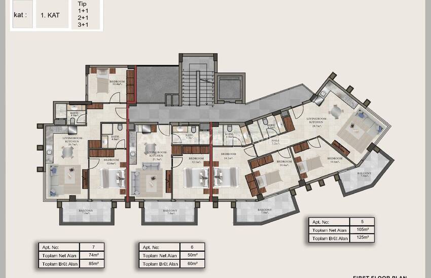 Недвижимость с видом на море и город в центре Алании 17