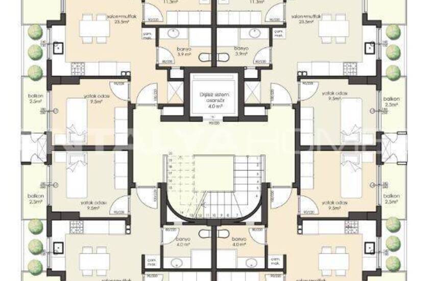 City-view Properties in Single-block Complex in Alanya Bektaş 12